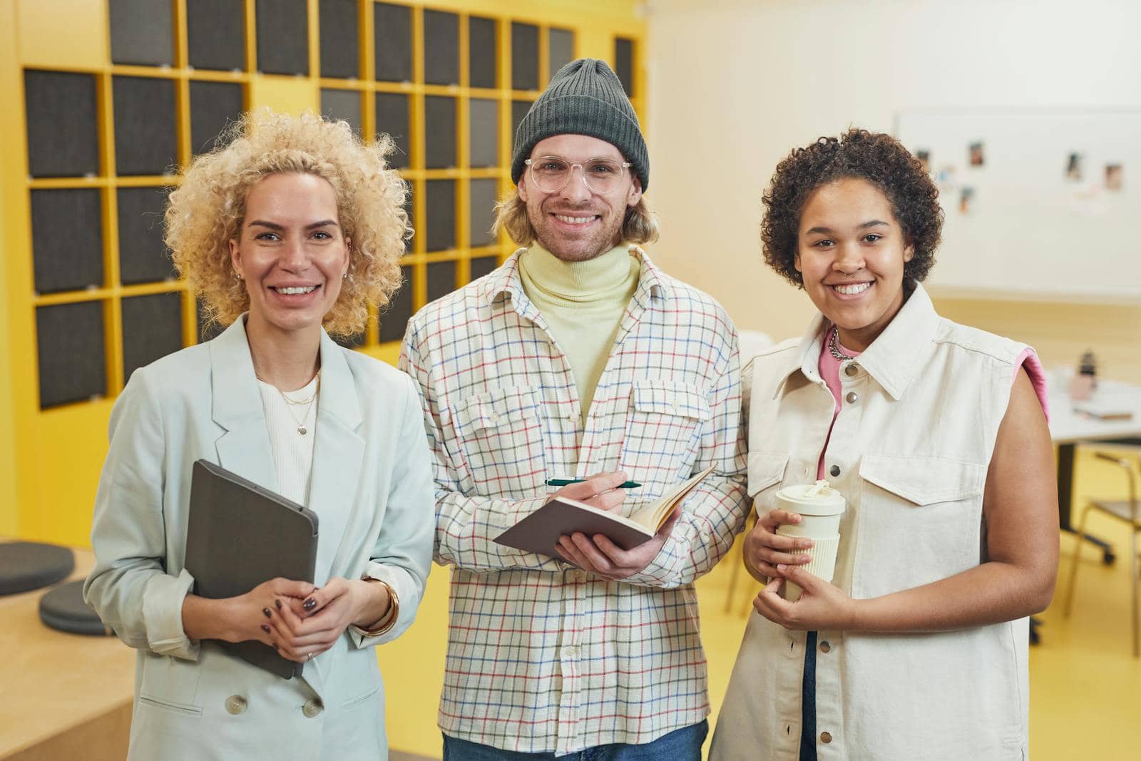 Business team smiling together during a planning session